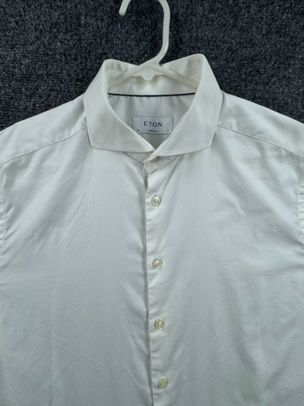 Eton Super Slim 17 Signature Twill Cotton White Long Sleeve Mens Solid Shirt